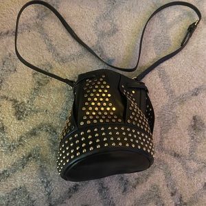 Cute studded small bucket bag